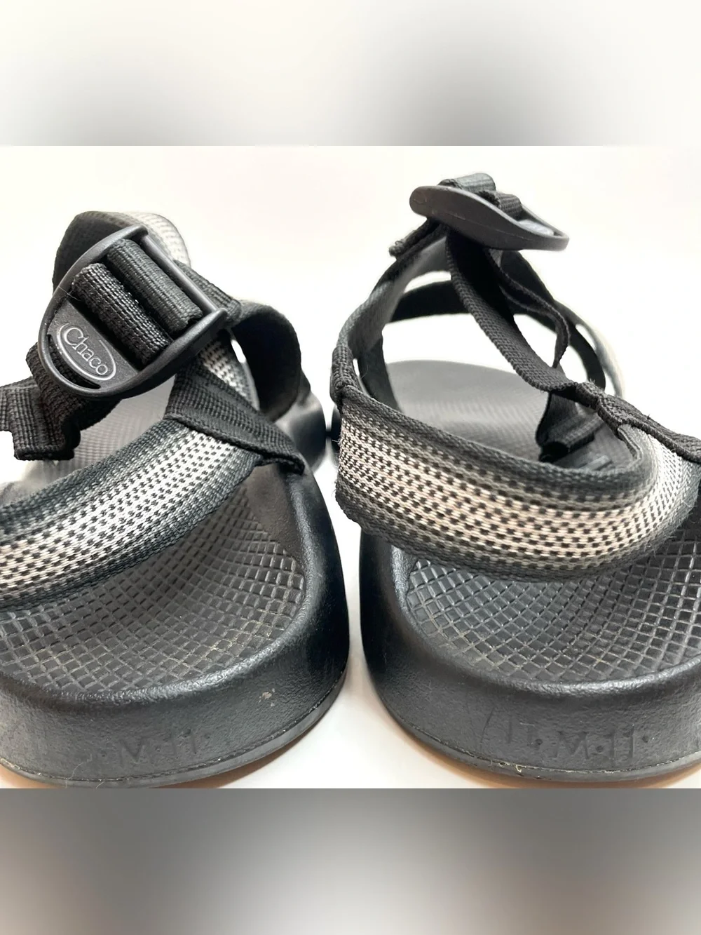 Chaco Z/Cloud Hiking Sport Sandals Black Gray Adjustable Straps Outdoor Sz 11